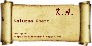Kaluzsa Anett névjegykártya