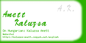 anett kaluzsa business card